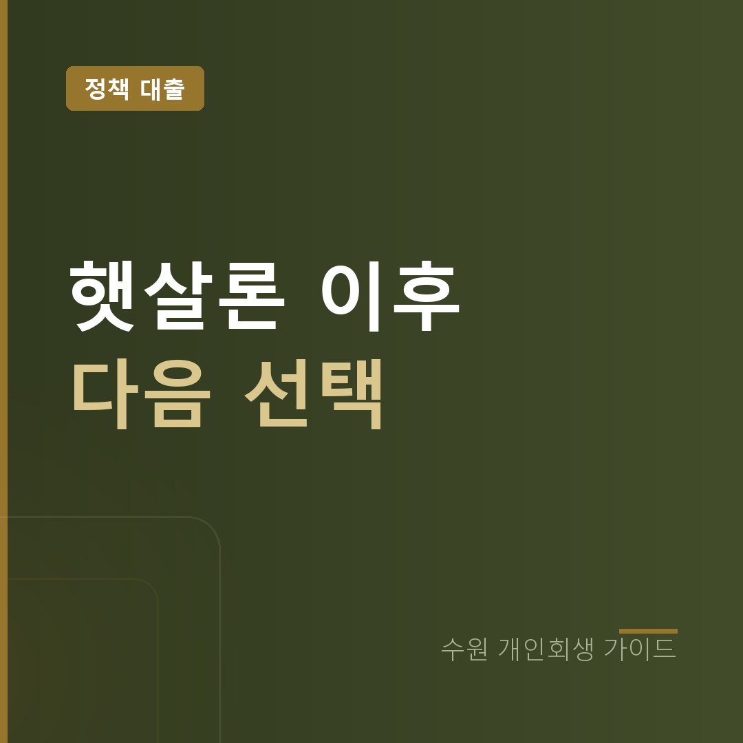수원 개인회생 햇살론 정책대출 소진